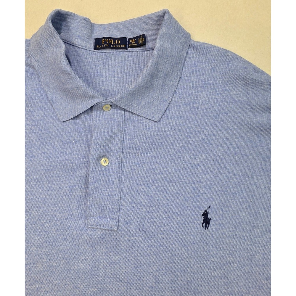 Polo Ralph Lauren Polo Shirt Mens 2XB Big Blue on Blue Pony Pique LIMITED USE